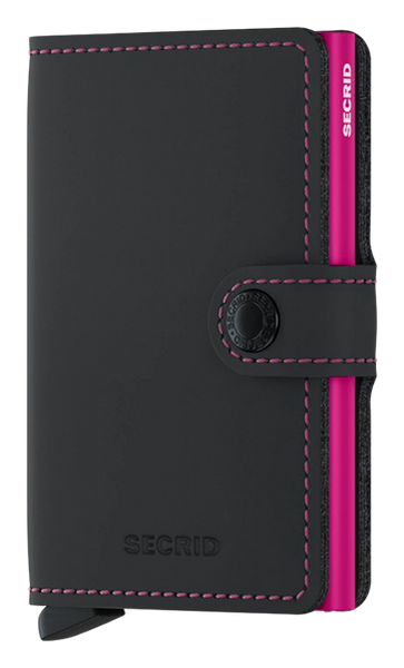 Secrid Miniwallet Matte -  Black/Fuchisa
