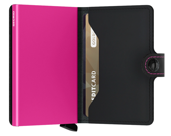 Secrid Miniwallet Matte -  Black/Fuchisa