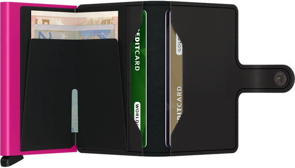 Secrid Miniwallet Matte -  Black/Fuchisa