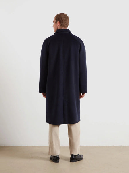 Farah Chaffee Melton Overcoat - Navy