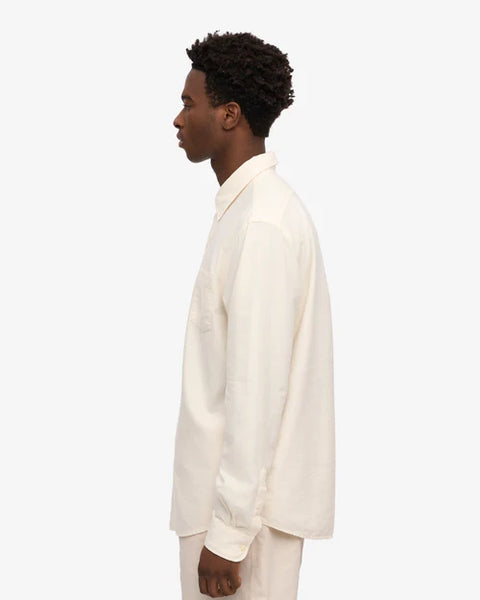 Colorful Standard Organic Button Down L/S Shirt - Ivory White