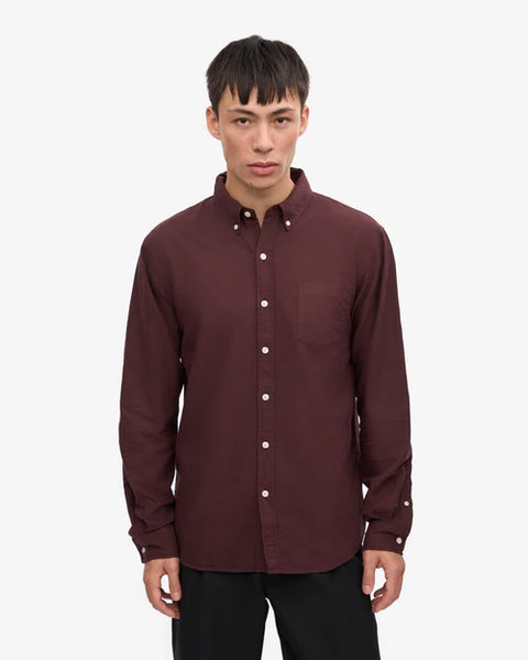 Colorful Standard L/S Button Down Shirt - Oxblood Red