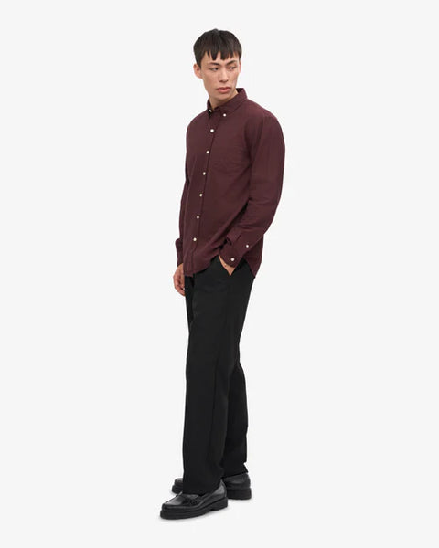 Colorful Standard L/S Button Down Shirt - Oxblood Red