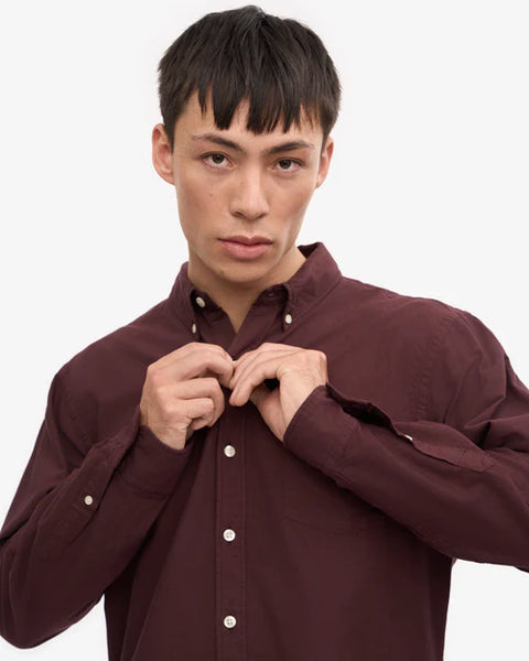 Colorful Standard L/S Button Down Shirt - Oxblood Red