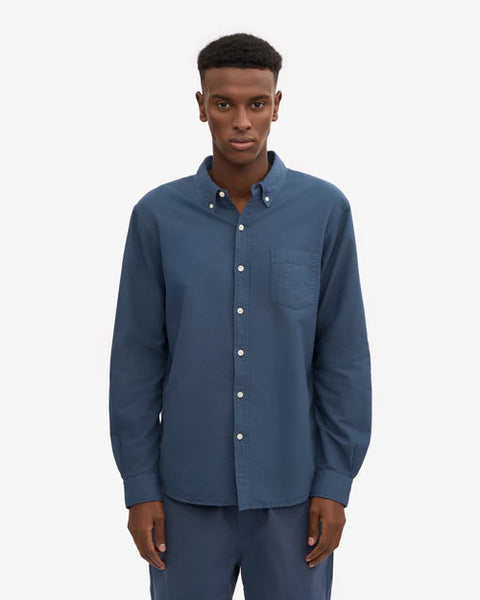 Colorful Standard  Organic Button Down L/S Shirt - Petrol Blue