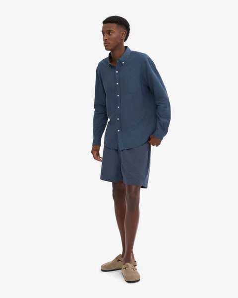 Colorful Standard  Organic Button Down L/S Shirt - Petrol Blue