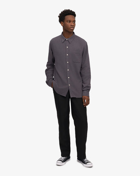 Colorful Standard Organic Flannel L/S Shirt - Lava Grey