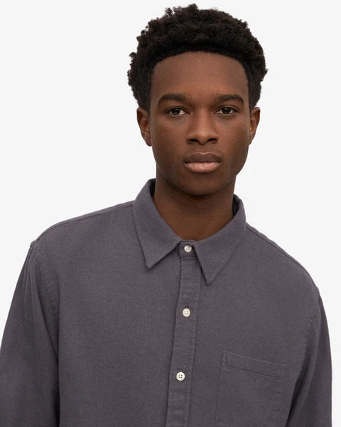 Colorful Standard Organic Flannel L/S Shirt - Lava Grey