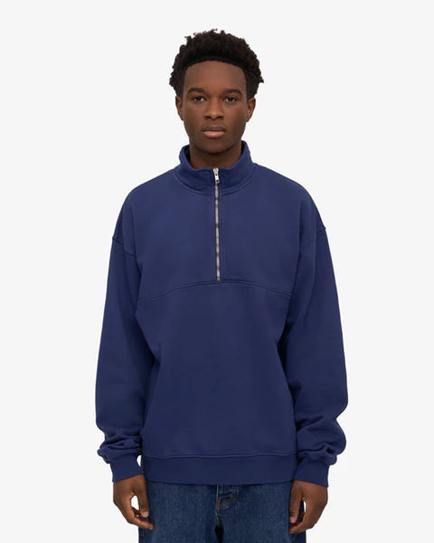 Colorful Standard Organic Quarter Zip - Marine Blue