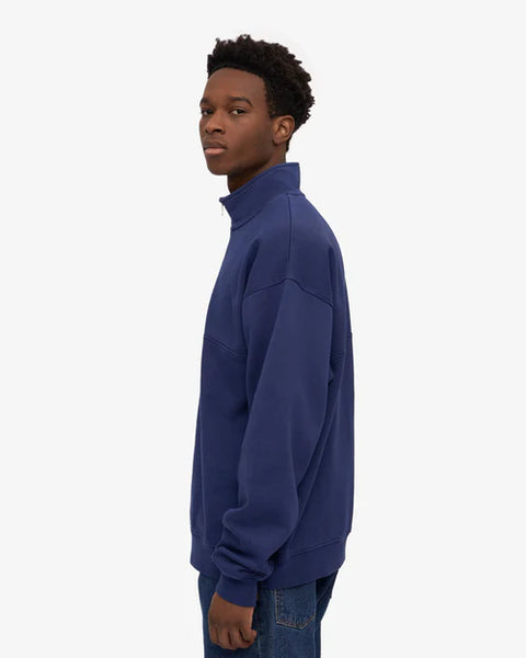Colorful Standard Organic Quarter Zip - Marine Blue