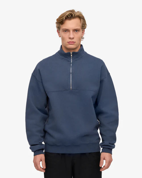 Colorful Standard Quarter Zip - Petrol Blue