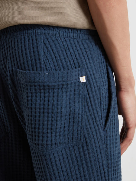 Farah Swinton Waffle Shorts - Aegean Blue