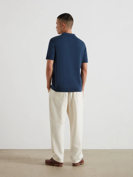 Farah Poplar Knitted Polo - Aegean Blue