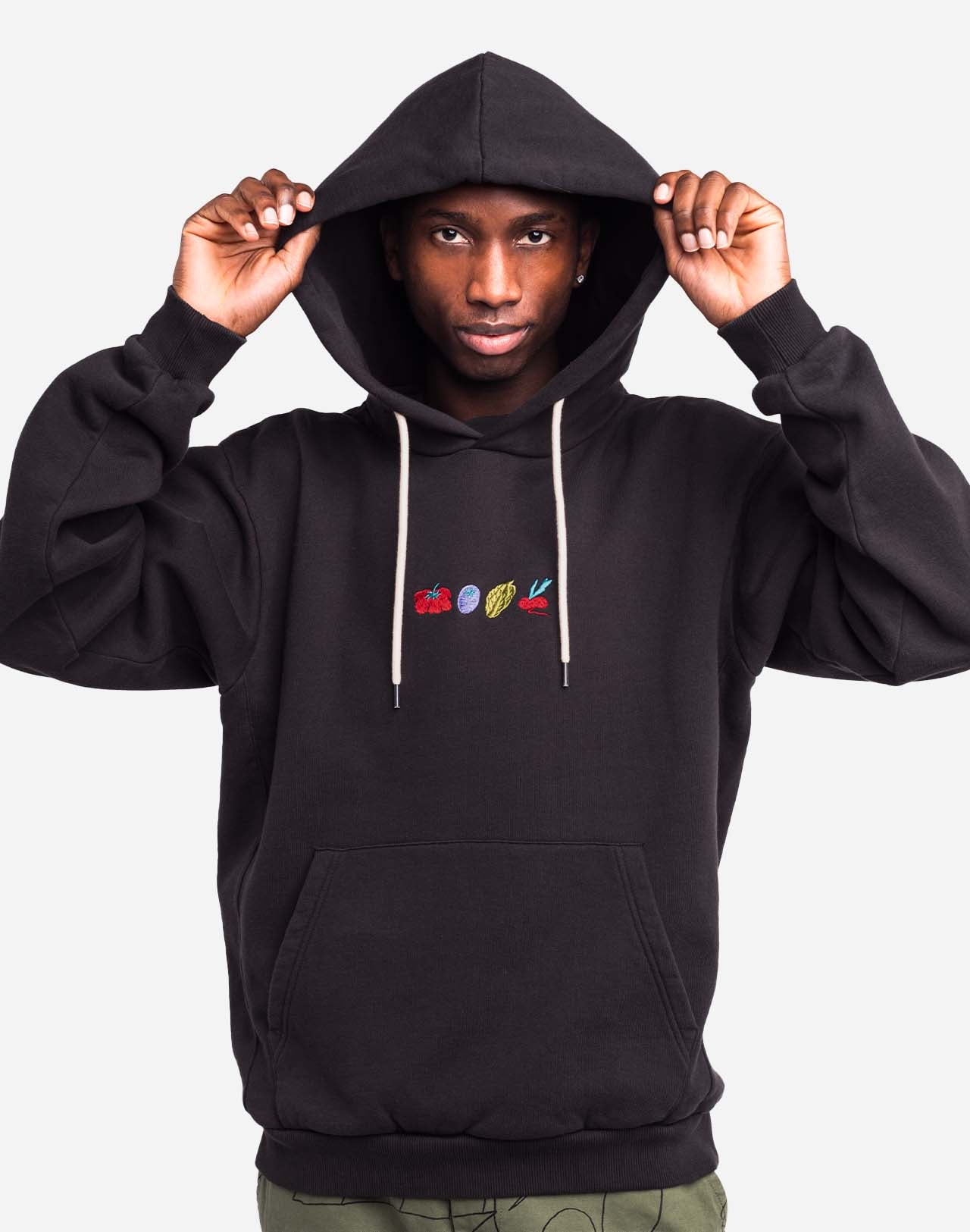 Olow Vegetables Hooded Sweat - Carbon Black