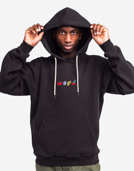 Olow Vegetables Hooded Sweat - Carbon Black