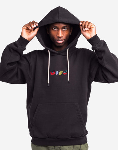 Olow Vegetables Hooded Sweat - Carbon Black