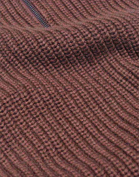 Olow Banjo Quarter Zip Knit - Chocolate