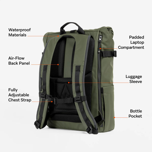 Rolltop 20l Backpack - Green