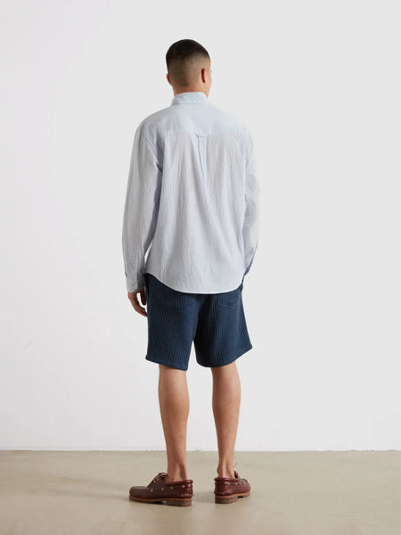Farah Stanford Poplin L/S Shirt - Blue Nickle