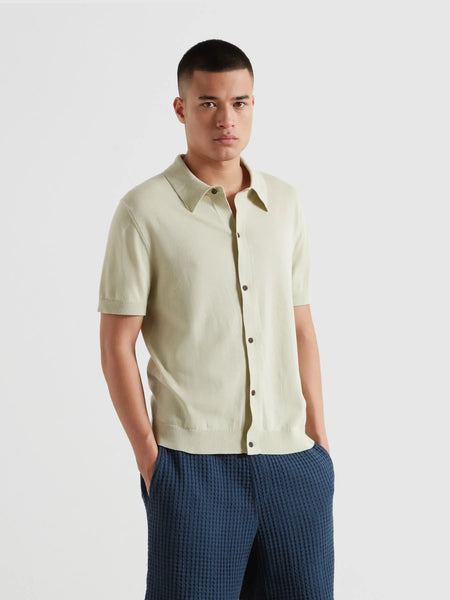 Farah Poplar Knitted Polo - Soft Green