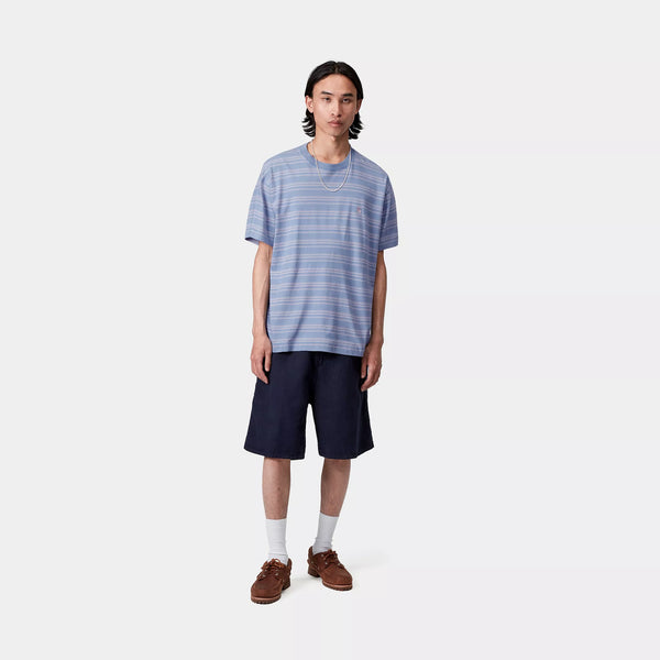Carhartt Brodine Stripe Tee - Sorrent/Indigo