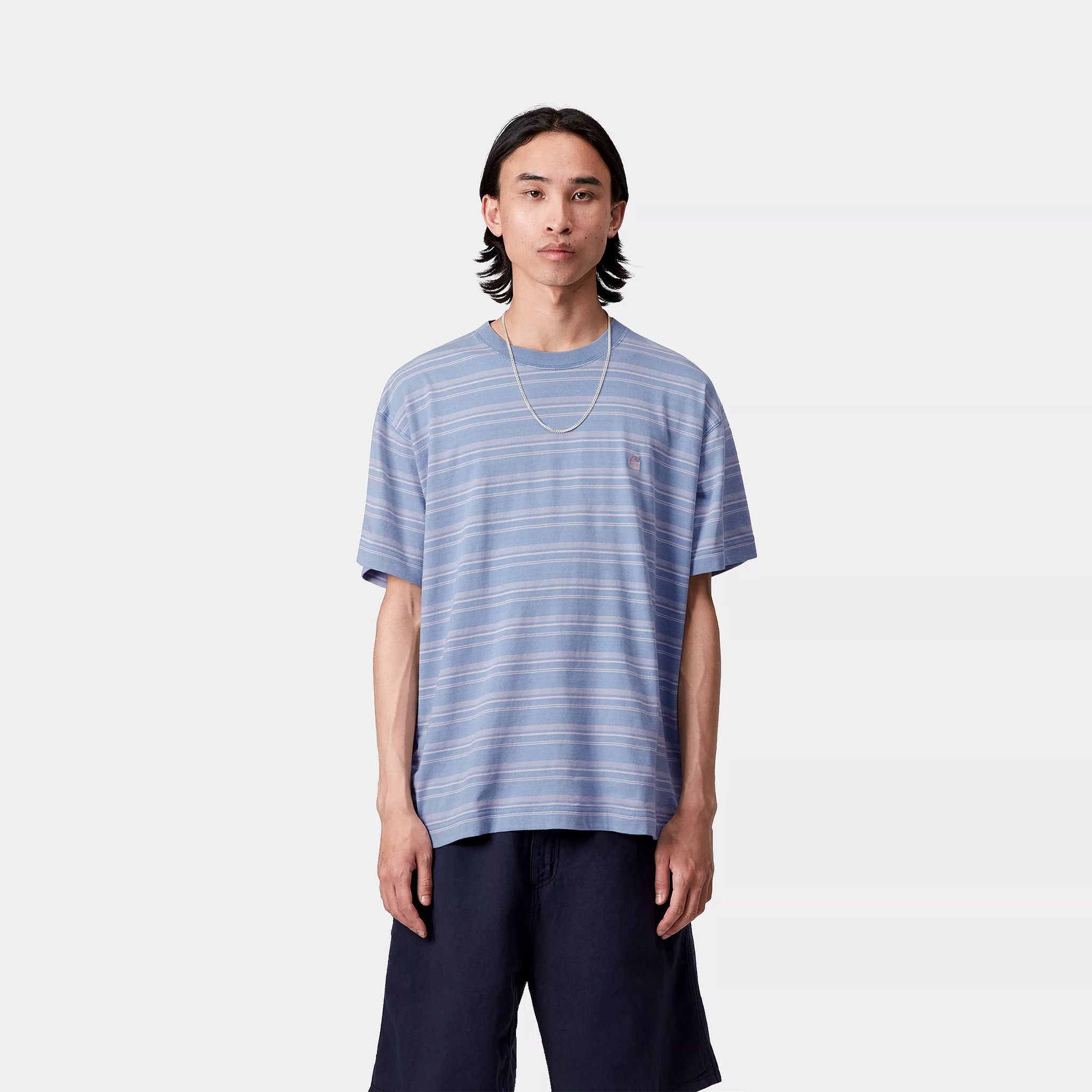 Carhartt Brodine Stripe Tee - Sorrent/Indigo