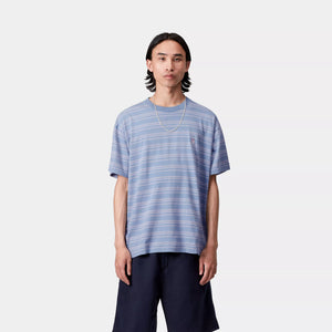 Carhartt Brodine Stripe Tee - Sorrent/Indigo