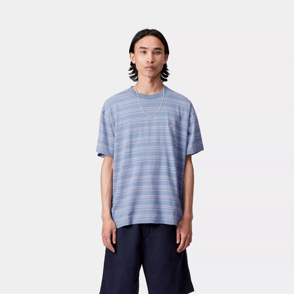 Carhartt Brodine Stripe Tee - Sorrent/Indigo
