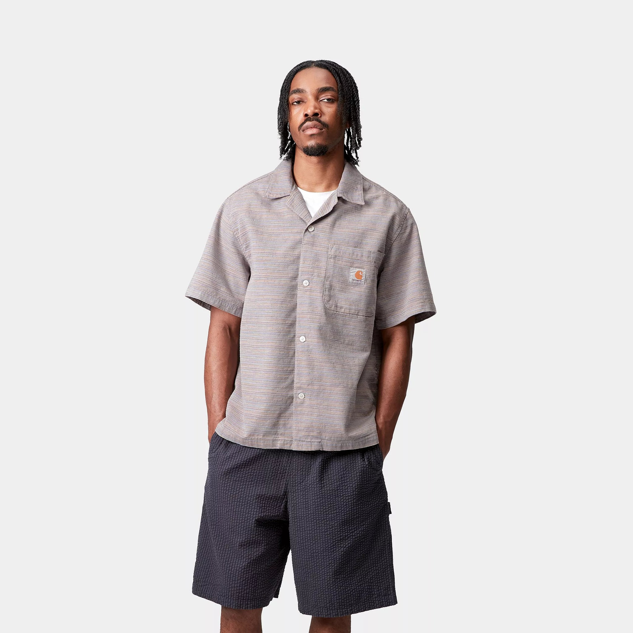 Carhartt Gellar S/S Shirt - Gellar Stipr/Wax Rinse