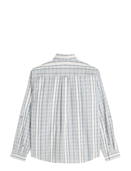 Scotch & Soda Striped Relaxed L/S Shirt - Ensign Blue Stripe