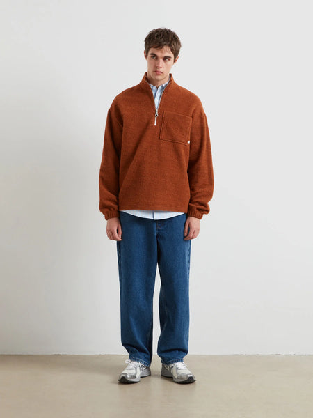 Farah Boxdale Quarter Zip Sweat - Russet