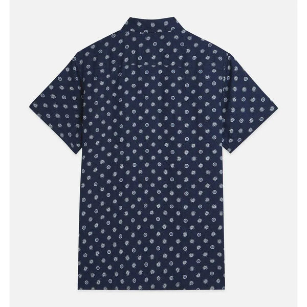 Scotch & Soda Printed Linen S/S Shirt - Foulard Dress Blue