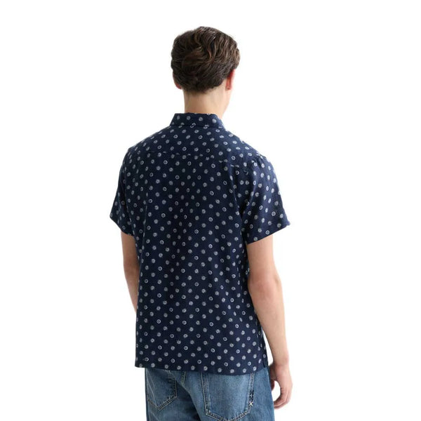 Scotch & Soda Printed Linen S/S Shirt - Foulard Dress Blue
