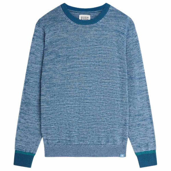 Scotch & Soda Melange Pullover - Blue Melange
