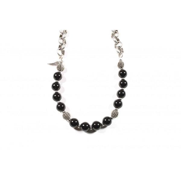 Black Pearl Creations Shiny Black Onyx Wallet Chain