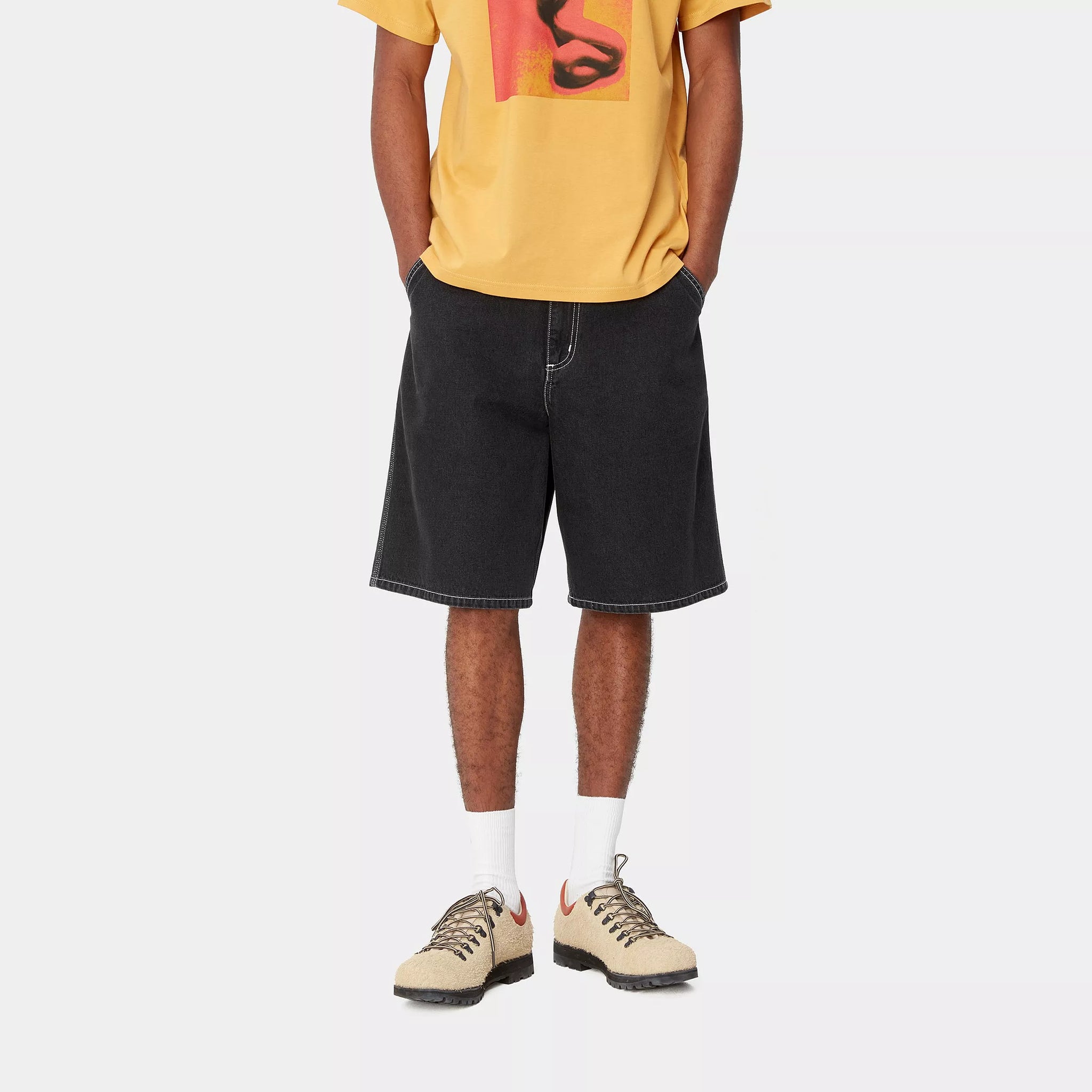 Carhartt Simple Short - Black Stone Washed