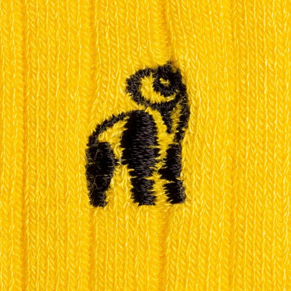 Swole Panda Bamboo Ribbed Socks - Banana Yellow