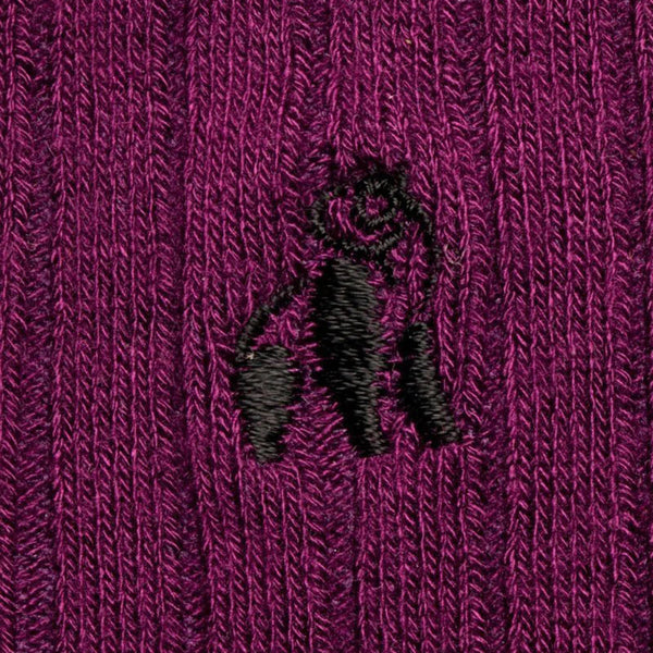 Swole Panda Bamboo Classic Ribbed Socks - Deep Purple
