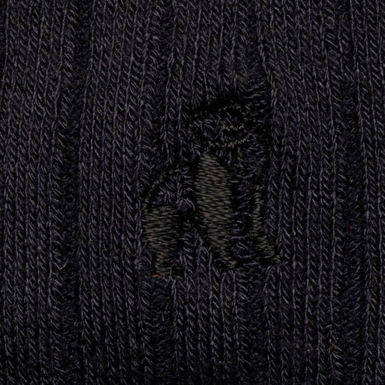 Swole Panda Classic Ribbed Socks - Jet Black
