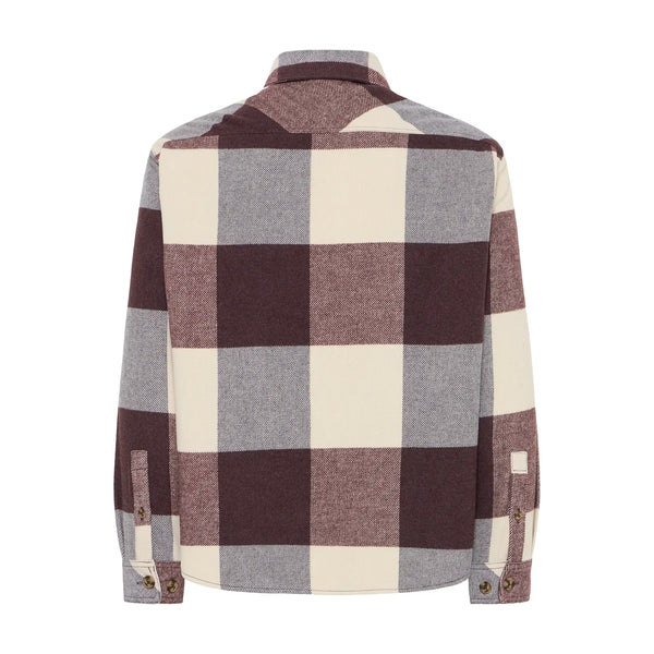 !Solid Sdmanheim Check Overshirt - Fudge Red