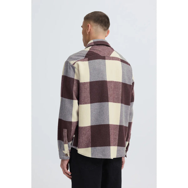 !Solid Sdmanheim Check Overshirt - Fudge Red