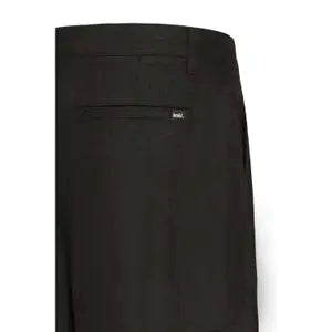 !Solid Sdethan Tapered Pleated Linen Mix Trouser - True Black