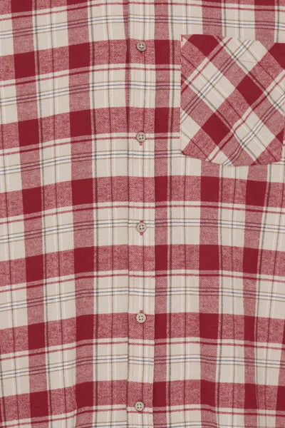 !Solid Sdsteve Check Shirt - Brick Red