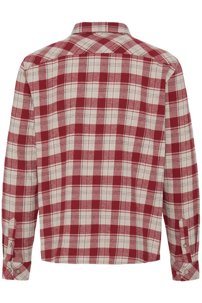 !Solid Sdsteve Check Shirt - Brick Red