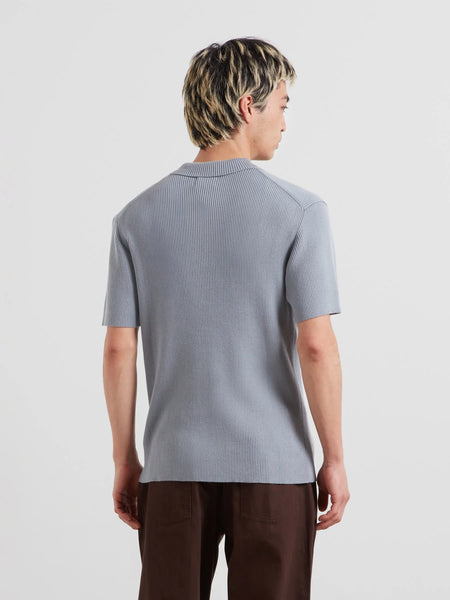 Farah Gerry Rib Knit Polo - Icelandic Blue