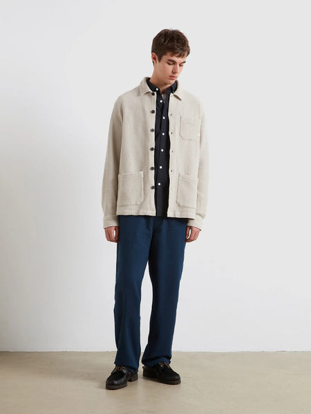 Farah L/S Castlefields Overshirt - White Smoke