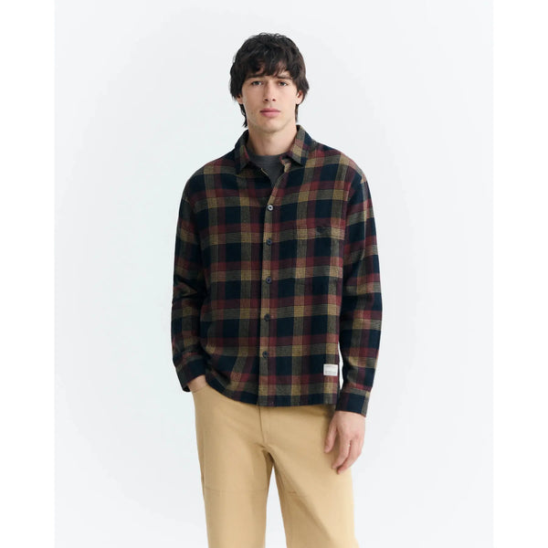 Thinking Mu Albion Checks Theo Shirt/Overshirt - Black/Multi