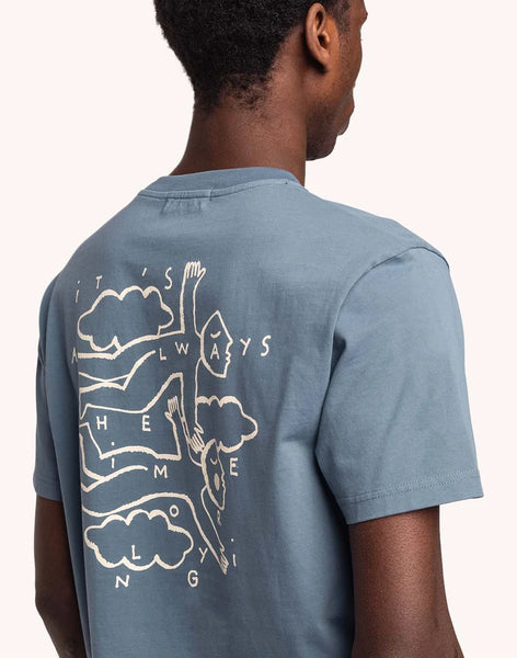 Olow Flying Tee - Steel Blue