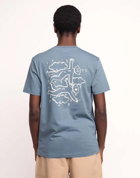 Olow Flying Tee - Steel Blue