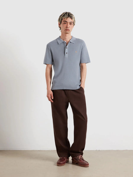 Farah Gerry Rib Knit Polo - Icelandic Blue